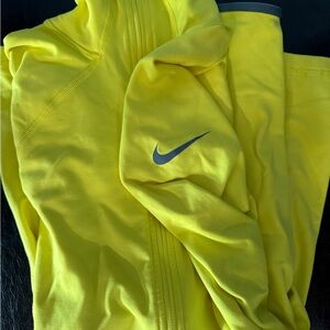 Nike Pro Yellow Performance Top with Subtle Grey Logo